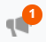 Megaphone icon with number in orange circle
