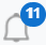 Bell icon with number in blue circle