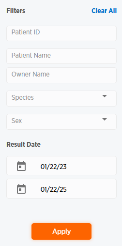 Filters section