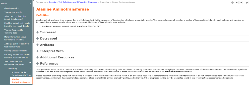 Example test definition page
